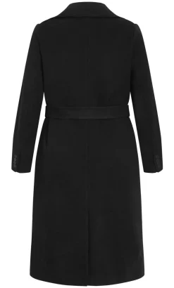 Riley Row Belted Coat - black
