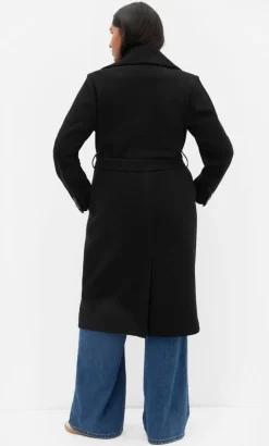 Riley Row Belted Coat - black