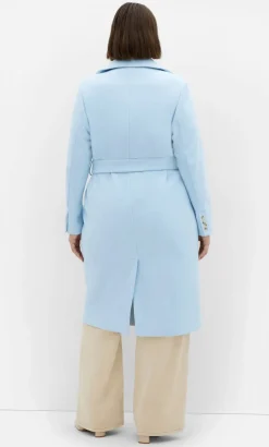 Riley Row Belted Coat - powder blue