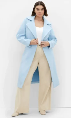 Riley Row Belted Coat - powder blue