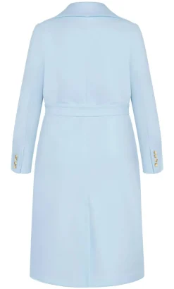 Riley Row Belted Coat - powder blue