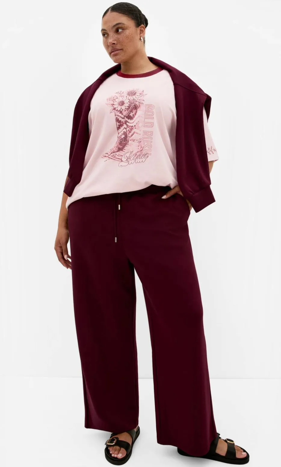 Rodeo Oversized Cotton Tee - rose