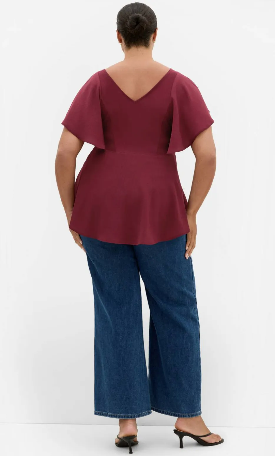 Romantic Mood Peplum Top - berry