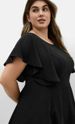 Romantic Mood Peplum Top - black
