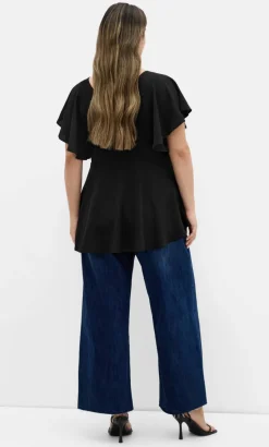 Romantic Mood Peplum Top - black