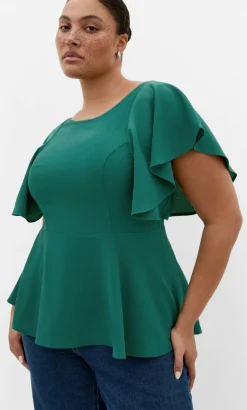 Romantic Mood Peplum Top - jade