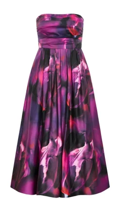 Rosalee Sleeveless Print Maxi Dress - deep plum