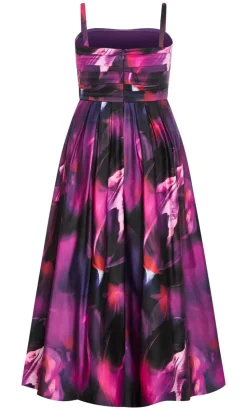 Rosalee Sleeveless Print Maxi Dress - deep plum