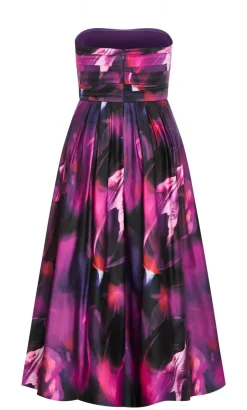 Rosalee Sleeveless Print Maxi Dress - deep plum