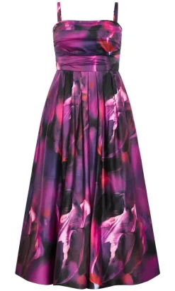 Rosalee Sleeveless Print Maxi Dress - deep plum