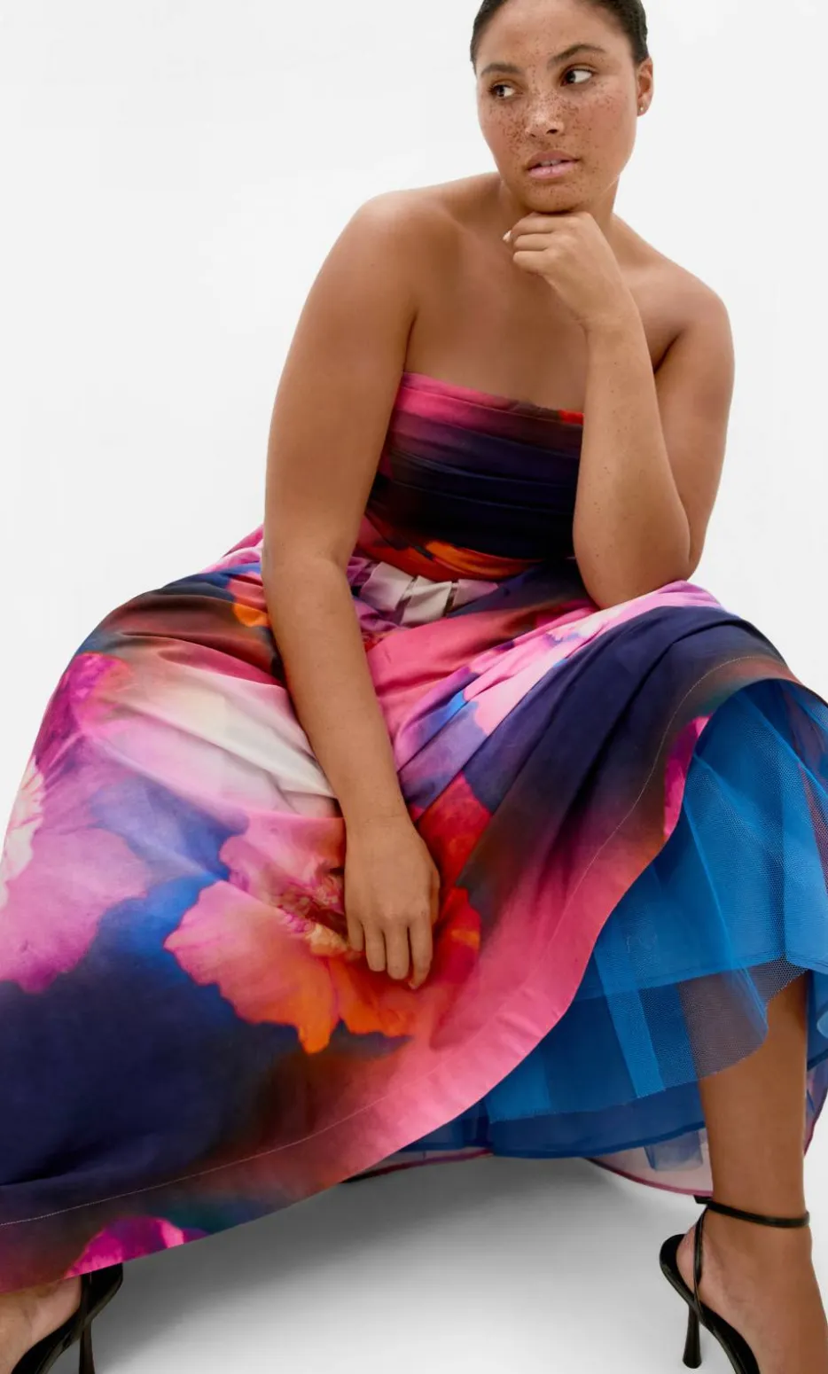Rosalee Sleeveless Print Maxi Dress - indigo multi