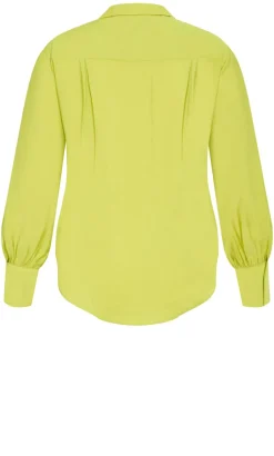 Rosa Tie Shirt - chartreuse