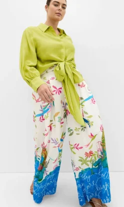 Rosa Tie Shirt - chartreuse
