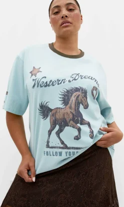 Run Free Oversized Cotton Tee - peppermint