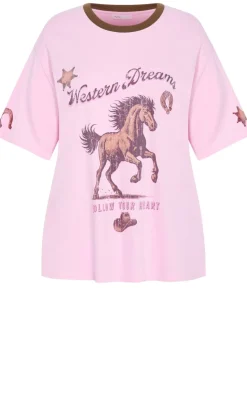 Run Free Oversized Cotton Tee - pink