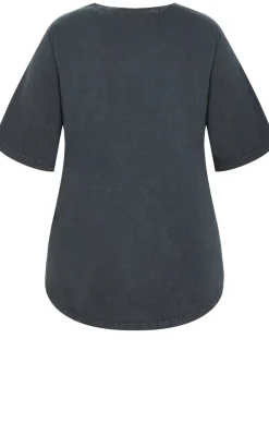 Ryan Rose Print Tee - grey wash