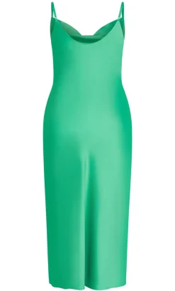 Sadie Satin Slip Dress - greenstone