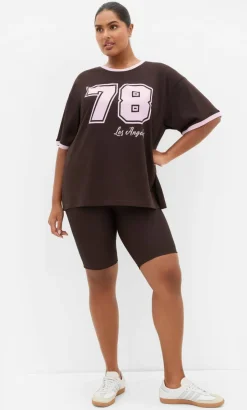 Sara Rib Active Bike Short - chocolate