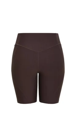 Sara Rib Active Bike Short - chocolate