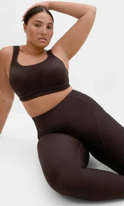 Sara Rib Active 7/8 Legging - chocolate