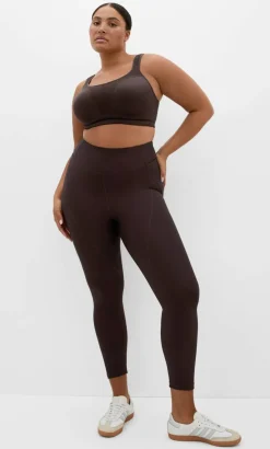 Sara Rib Active 7/8 Legging - chocolate