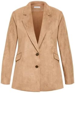Sara Sueded Blazer - caramel