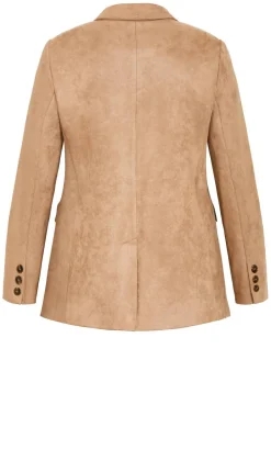 Sara Sueded Blazer - caramel