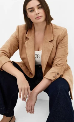 Sara Sueded Blazer - caramel