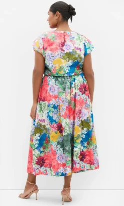 Sarina Berry Floral Print Cotton Top - sage
