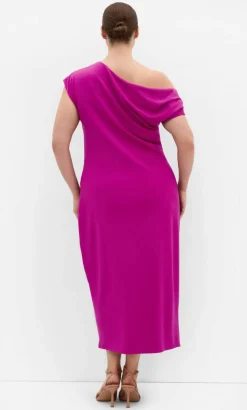 Sassy Off Shoulder Dress - magenta