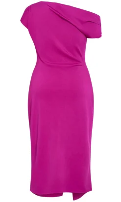 Sassy Off Shoulder Dress - magenta