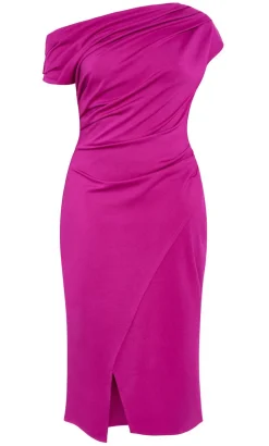 Sassy Off Shoulder Dress - magenta