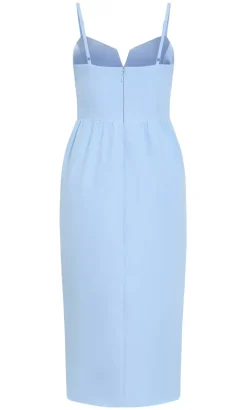Sassy Tulip Midi Dress - soft blue