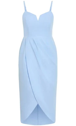 Sassy Tulip Midi Dress - soft blue