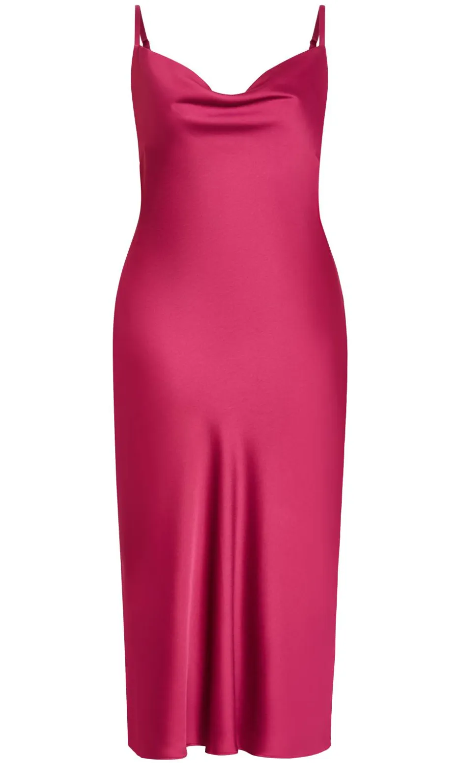 Satin Slip Dress - raspberry