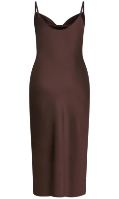 Satin Slip Dress - truffle