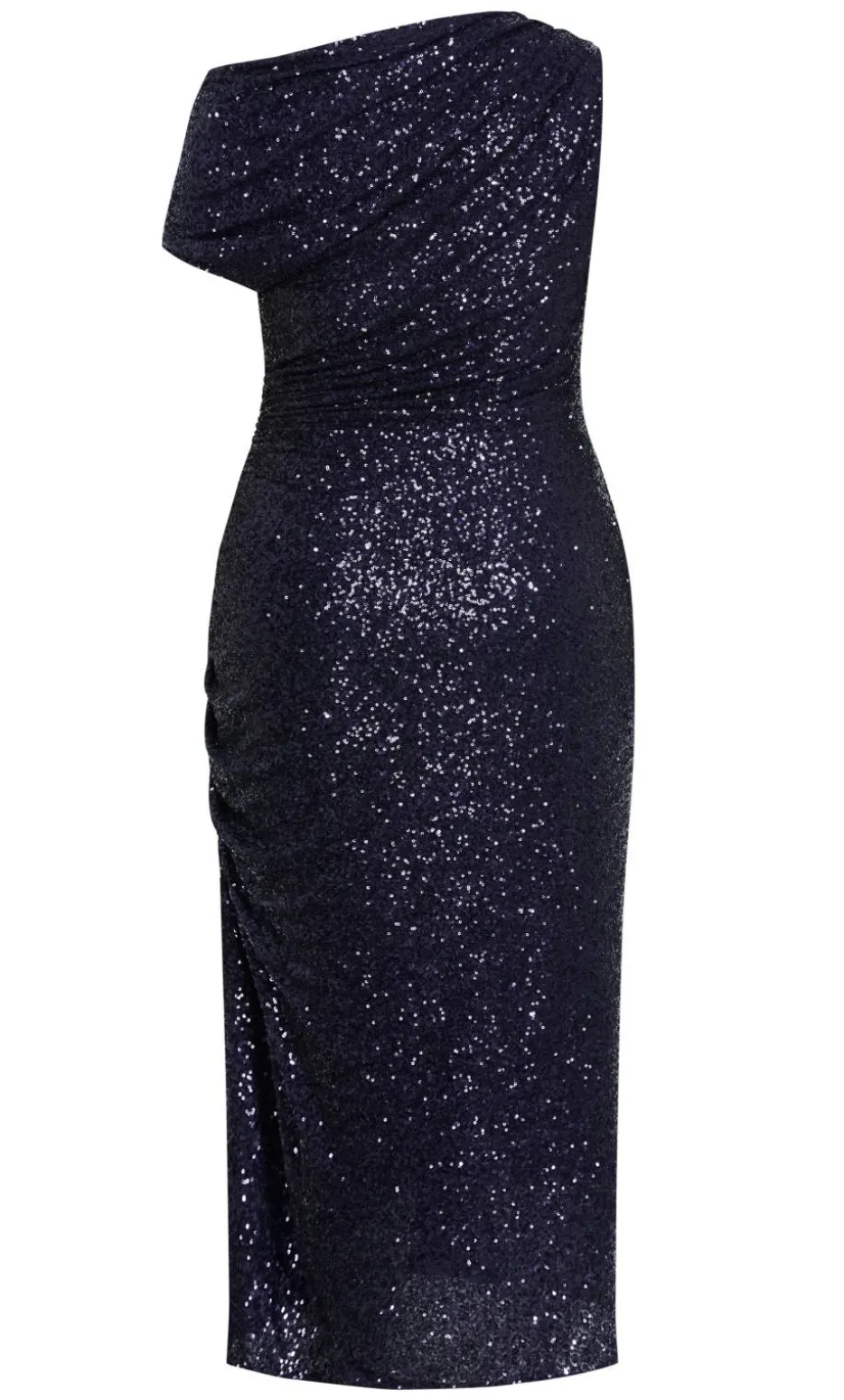 Sequin Star Off Shoulder Maxi Dress - navy