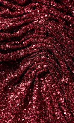 Sequin Star Off Shoulder Maxi Dress - berry