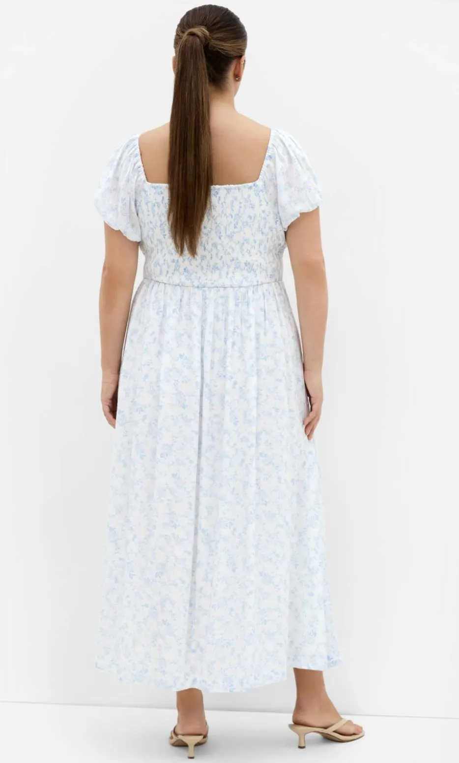 Serina Print Maxi Dress - white