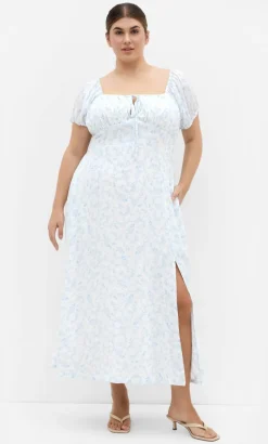 Serina Print Maxi Dress - white
