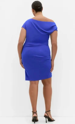 Sexy Off Shoulder Mini Dress - ocean blue