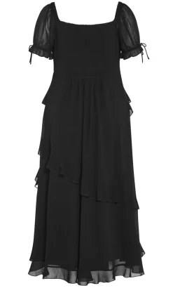 Shayla Ruffle Maxi Dress - black