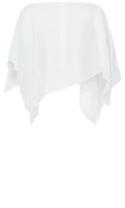 Sheer Chiffon Poncho - ivory
