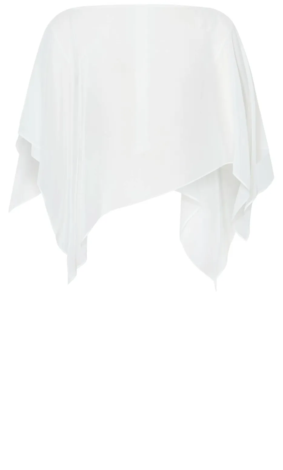 Sheer Chiffon Poncho - ivory