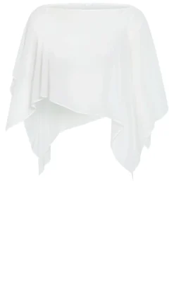 Sheer Chiffon Poncho - ivory