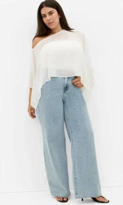 Sheer Chiffon Poncho - ivory