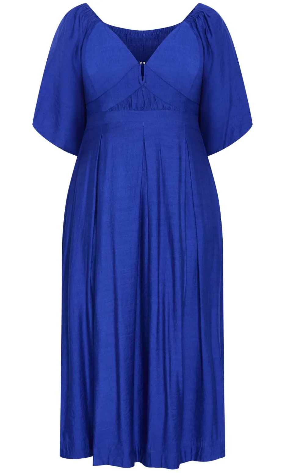 Sheree Puff Sleeve Midi Dress - ocean blue