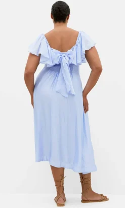 Sherry Tie-Back Dress - sky blue