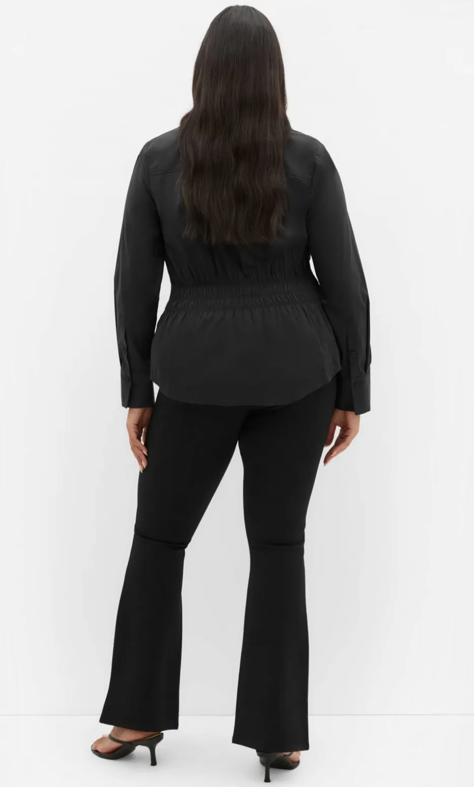 Shirred Waist Shirt - black