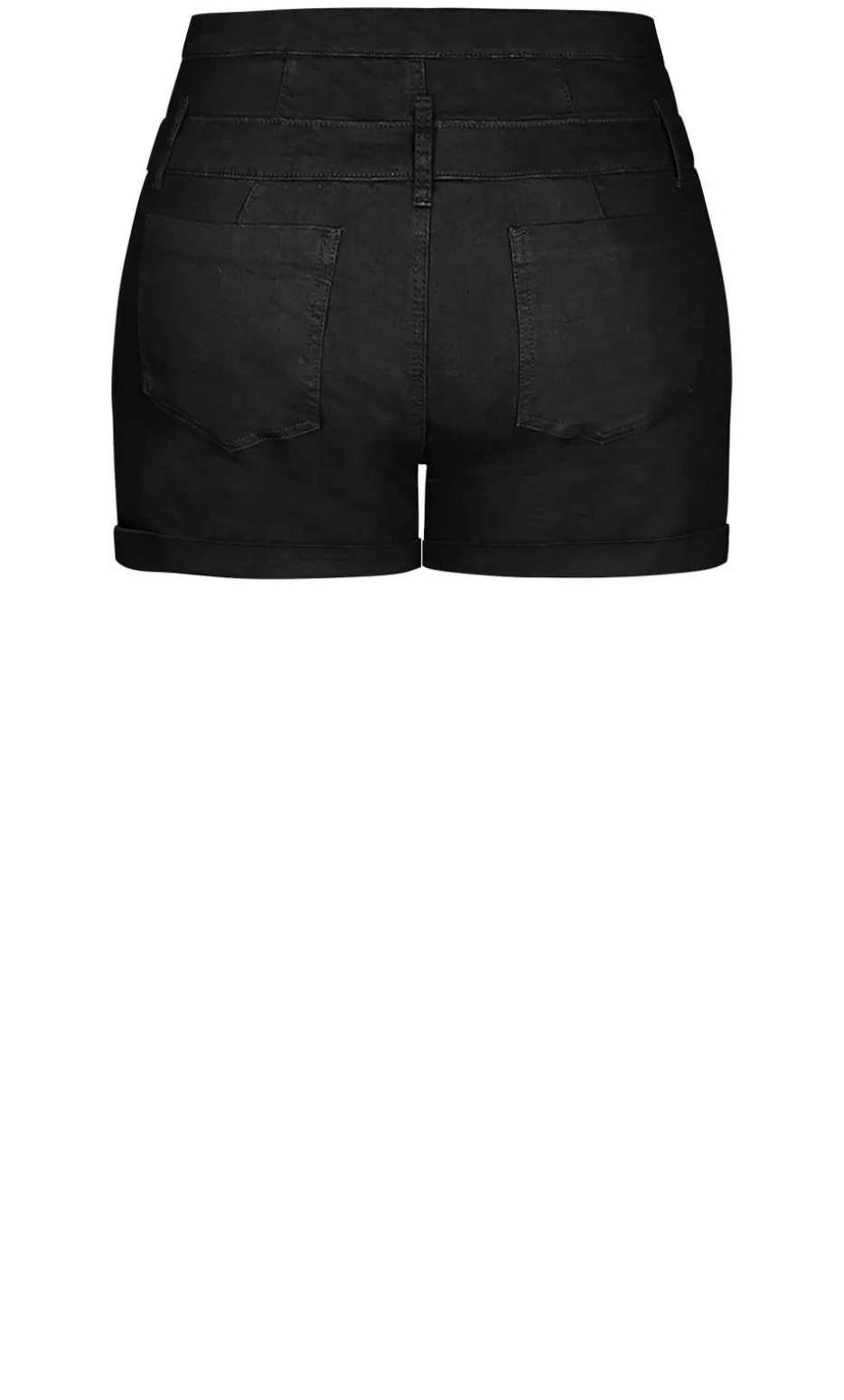 Short Hi Waist Denim Short - black